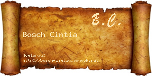 Bosch Cintia névjegykártya